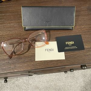 Fendi 55mm Square Optical Frames- Women’s in Light Brown